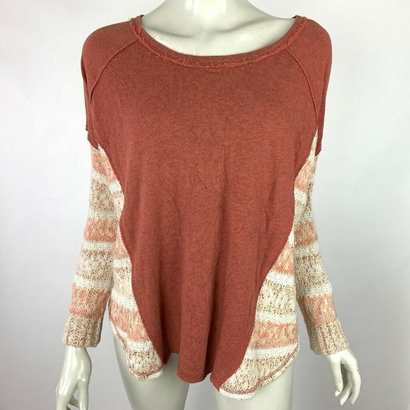 Free People Pullover Terri Knit Sleeve Crew‎ Neck - Picture 1 of 10